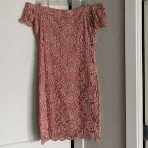 Ambiance flower and lace mini dress